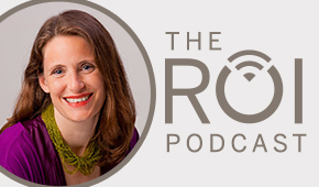 Sarah Hempstead and the ROI Podcast logo.